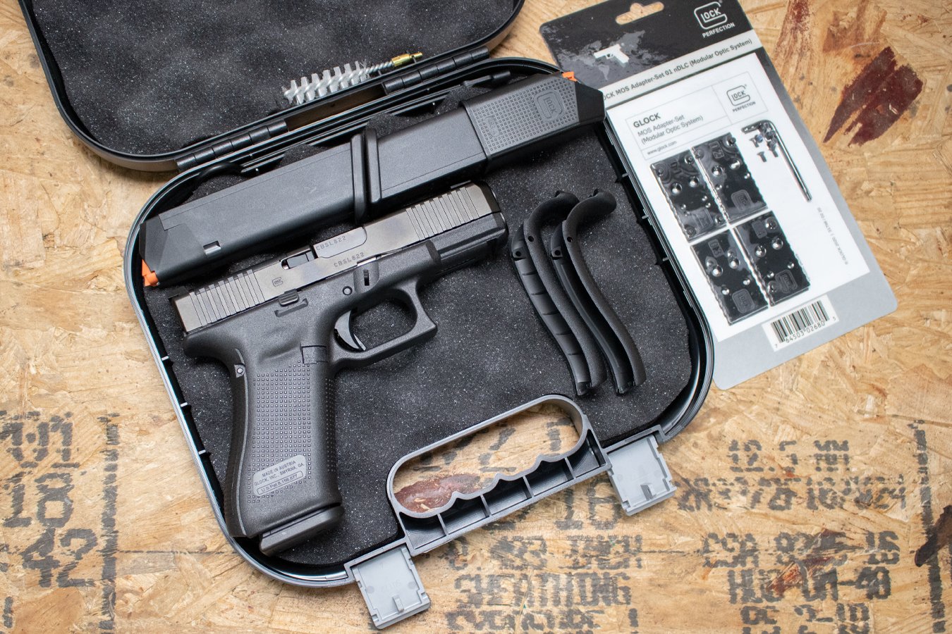 GLOCK 45 MOS 9mm Optic Ready Police Trade-in Pistol with Night Sights, Three Mags, Optic Plates (New in Box)